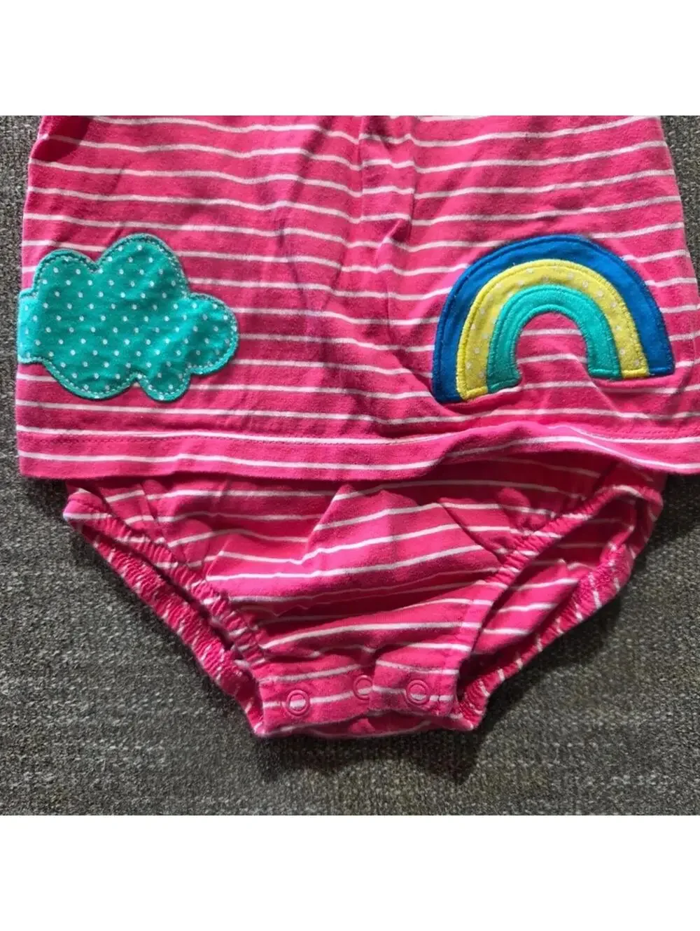 Carter's Pink Ranibow and Cloud Romper Dress 18 month #1109